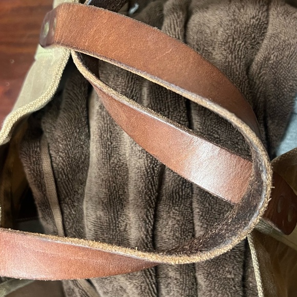 Artifact Bags Brown Canvas Garden Beach Tote with Leather Handles - Picture 8 of 11